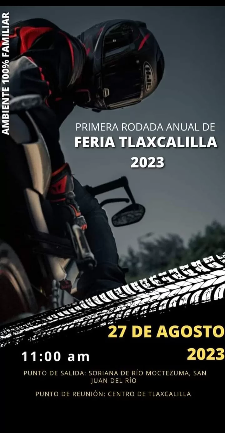 Cartel de la 1ra. Rodada Anual de la Feria Tlaxcalilla, Hidalgo