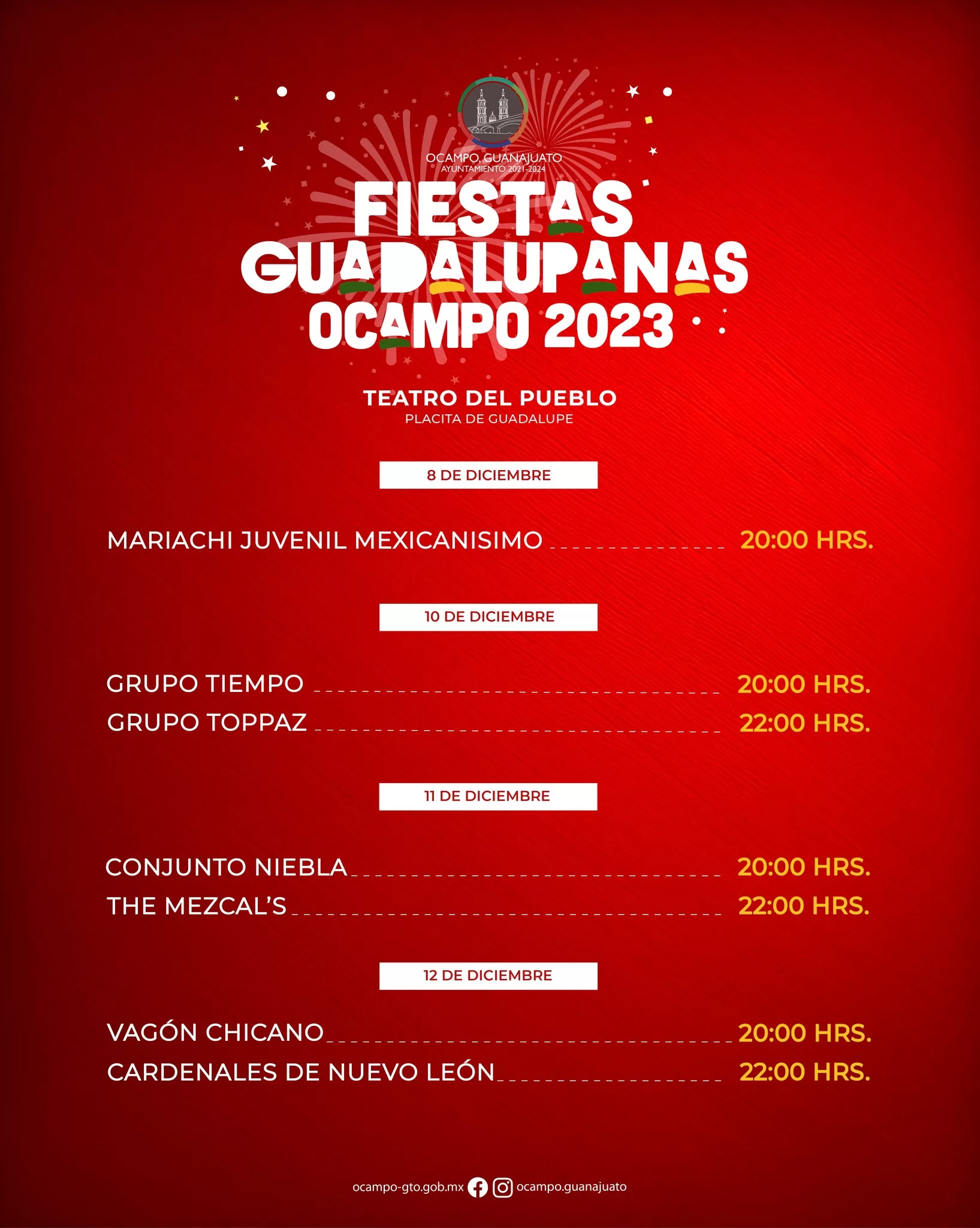 programa fiestas guadalupanas ocampo 2023
