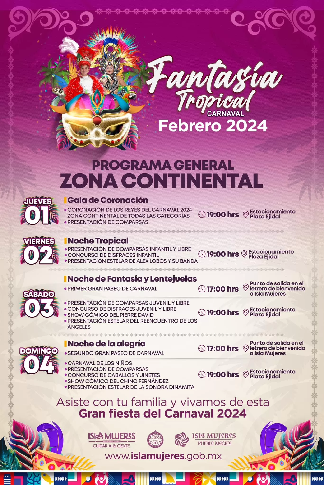 programa carnaval isla mujeres 2024