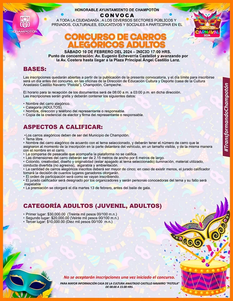 convocatorias carnaval champotón 2024