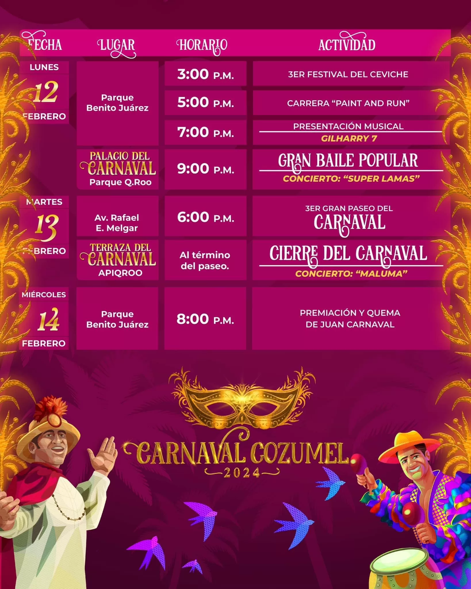 programa carnaval isla cozumel 2024 jpeg