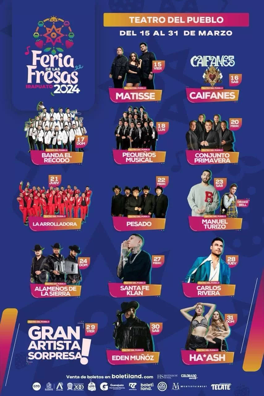 Feria De Las Fresas Irapuato 2024: Palenque Y Teatro Del Pueblo | Ferias Y  Conciertos En México